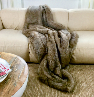 Carma Plaid Fuchs taupe Carma Langflor-Webpelz